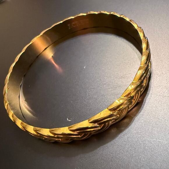 J. Crew Gold Tone Woven Bangle Bracelet - Picture 6 of 8